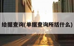 给据查询(单据查询所括什么)