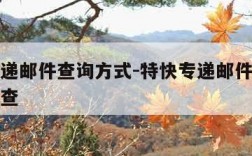 特快专递邮件查询方式-特快专递邮件查询方式怎么查