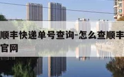 怎么查顺丰快递单号查询-怎么查顺丰快递单号查询官网