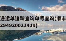 顺丰快递运单追踪查询单号查询(顺丰运单追踪查询294920023419)