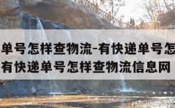 有快递单号怎样查物流-有快递单号怎样查物流信息有快递单号怎样查物流信息网