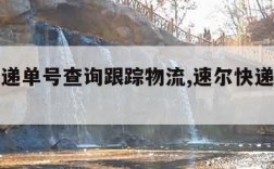 速尔快递单号查询跟踪物流,速尔快递查询单号官网