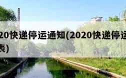 2020快递停运通知(2020快递停运通知表)